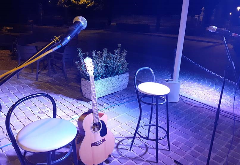 Allestimento duo musicale con chitarra